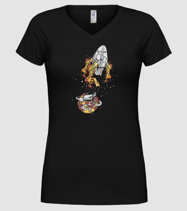 Tesla în spațiu model negru pe tricou