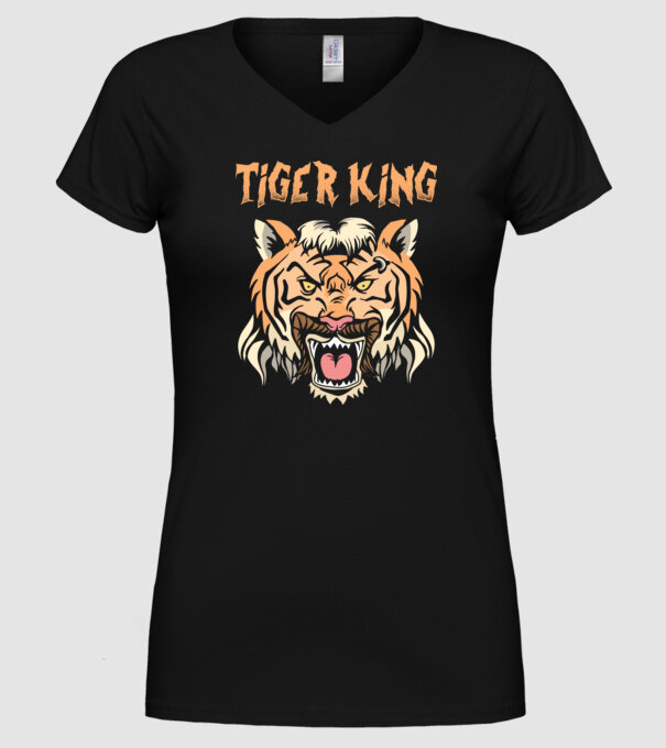 Tiger King model negru pe tricou