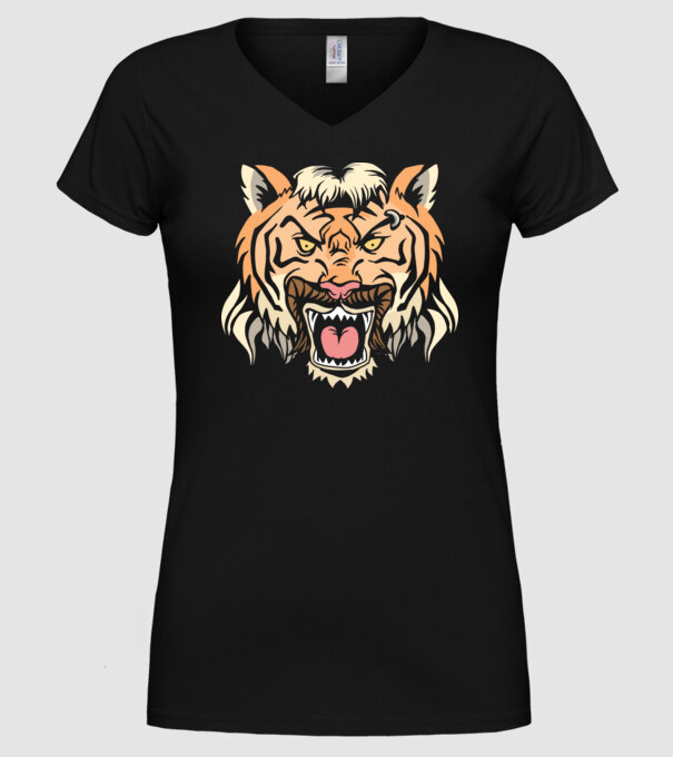Tiger King Tigru model negru pe tricou