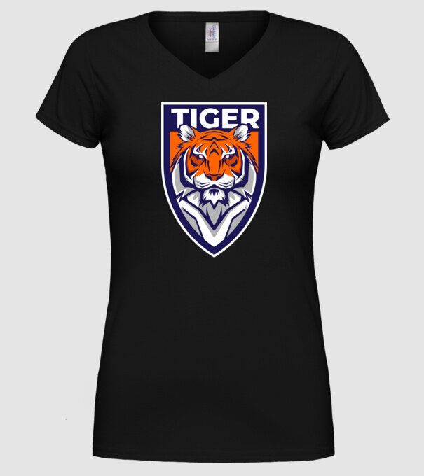 Stemă Tigru model negru pe tricou