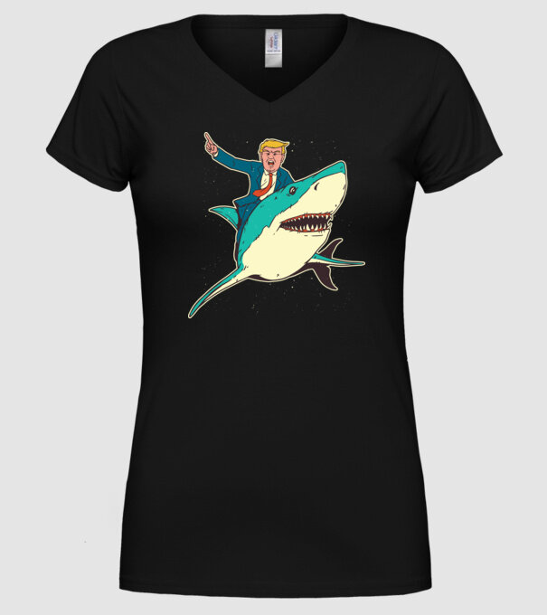Trump Rechin model negru pe tricou