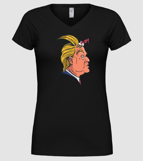 Trump Păr model negru pe tricou