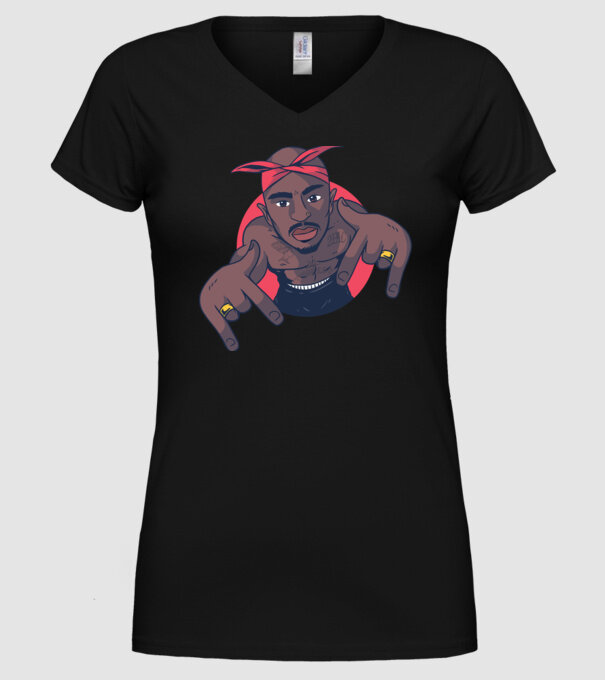 Tupac Shakur Rap model negru pe tricou