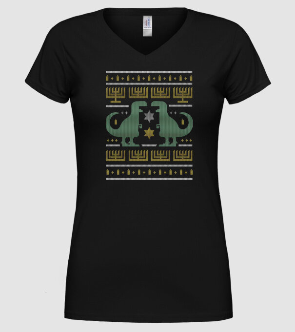 Dinozaur Pulover urât model negru pe tricou