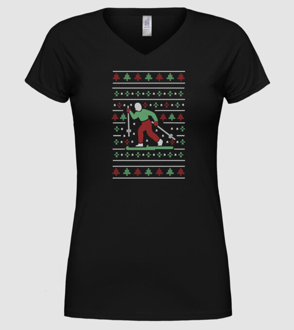 Schi fond Pulover urât model negru pe tricou