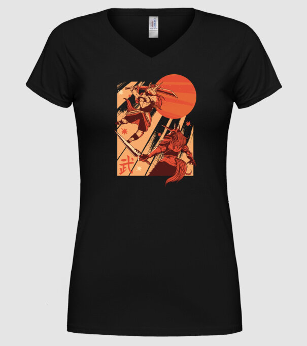 Unicorn Războinic model negru pe tricou