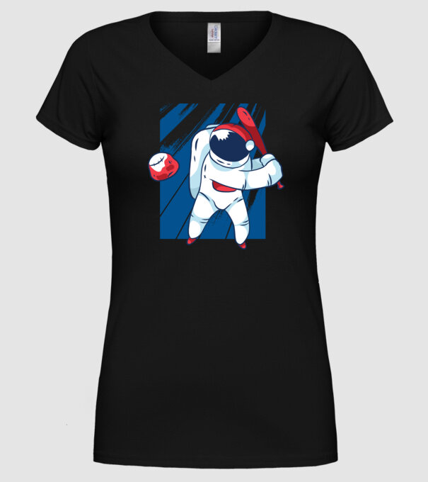 Baseball Astronaut model negru pe tricou