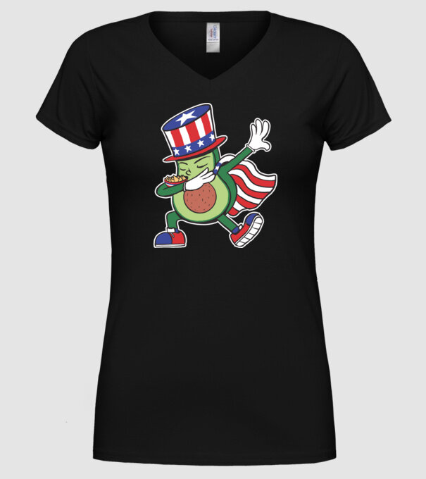 SUA Avocado DAB model negru pe tricou