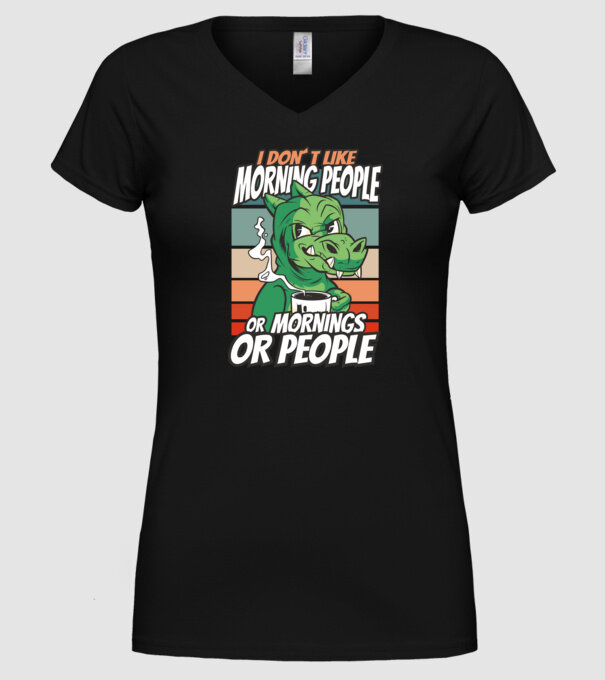 Urăsc diminețile și oamenii antisocial model negru pe tricou