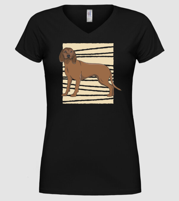 Câine de vânătoare model negru pe tricou