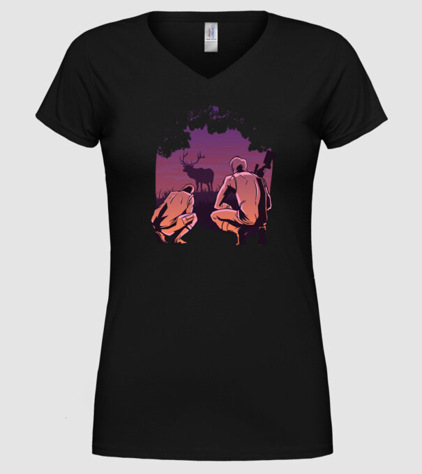 Vânătoare model negru pe tricou