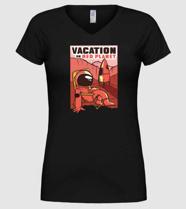 Vacanță pe Marte model negru pe tricou