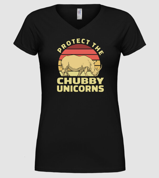 Protejați Unicornii - Rinocerii plinuți model negru pe tricou