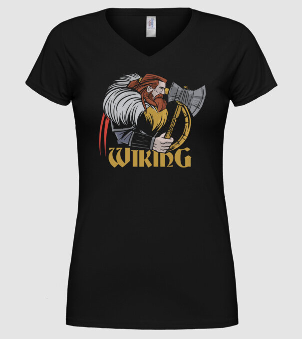 Viking model negru pe tricou