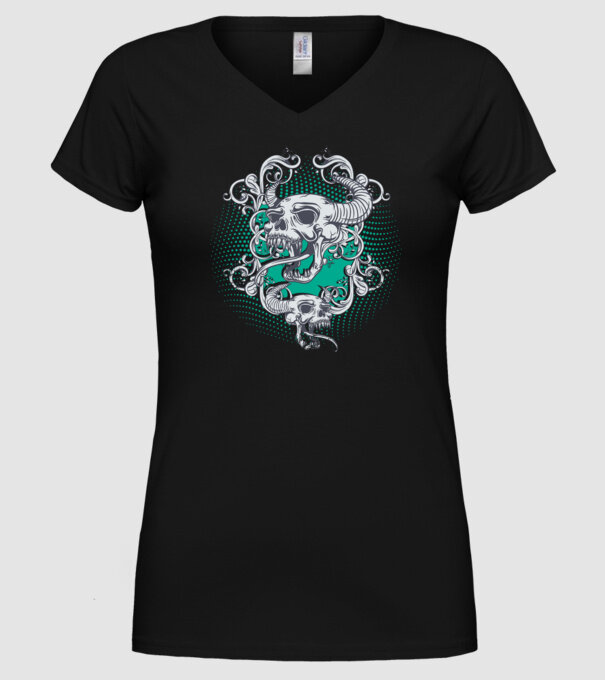 Vintage Craniu model negru pe tricou