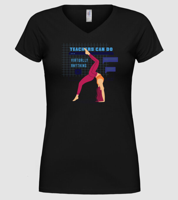 Fitness virtual model negru pe tricou