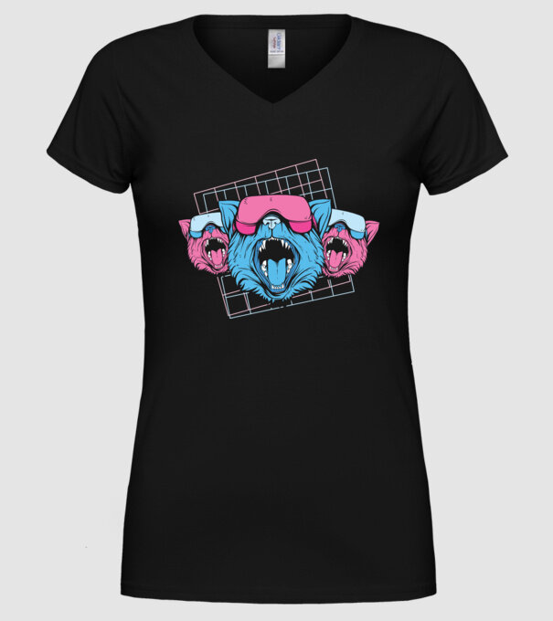 Pisicuțe VR model negru pe tricou