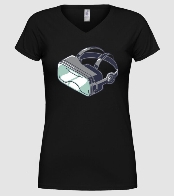 Ochelari VR model negru pe tricou