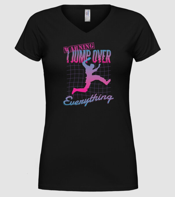 Warning I Jump over everything Parkour model negru pe tricou