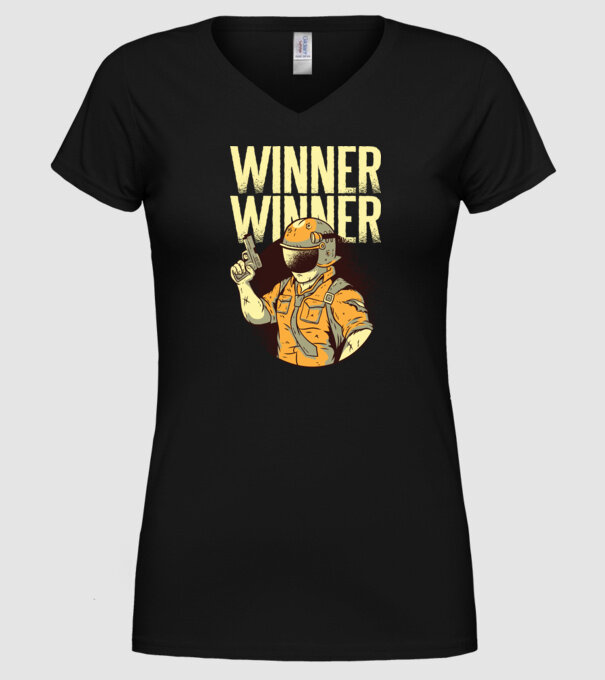 Winner Winner Chicken Dinner PUBG tricou model negru pe tricou