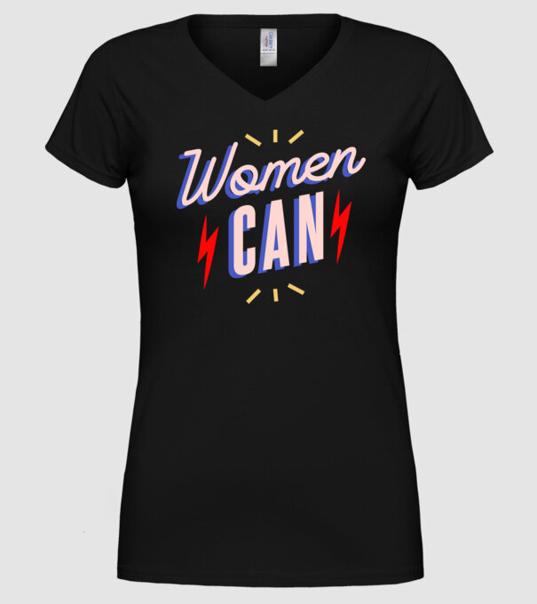 Women Can de Ziua Femeii model negru pe tricou