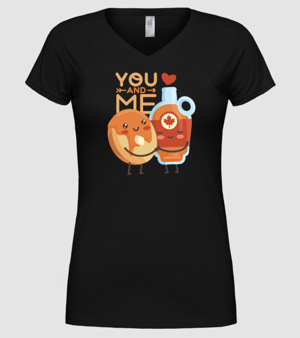 'You and Me tricou cuplu pentru Valentine''s Day' model negru pe tricou