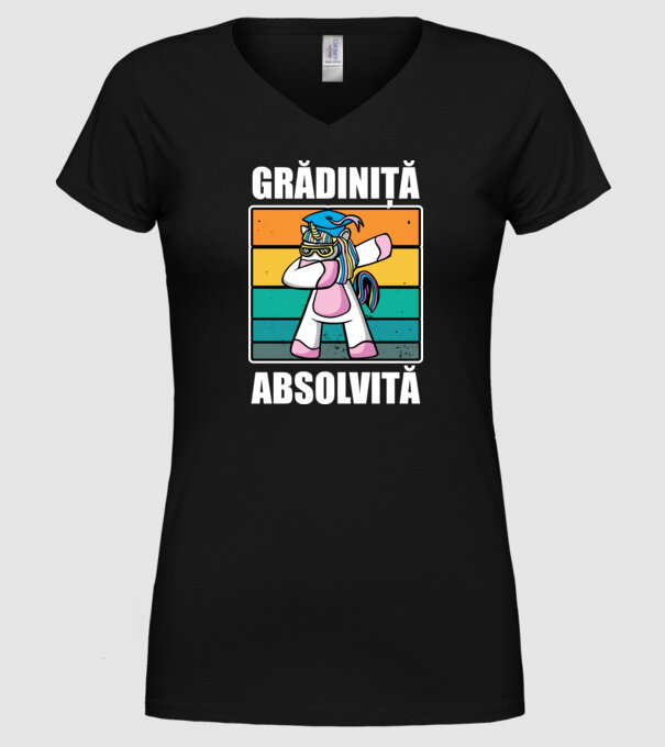 Absolvită grădiniță model negru pe tricou