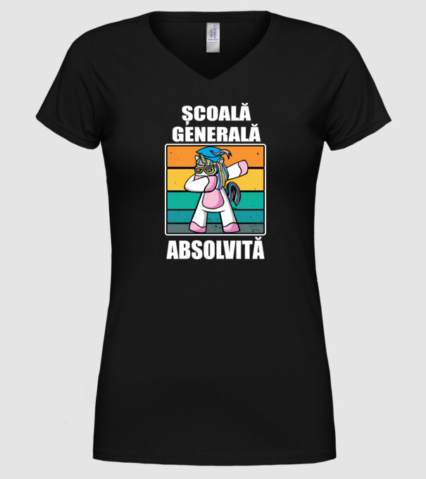 Absolvită școală generală model negru pe tricou