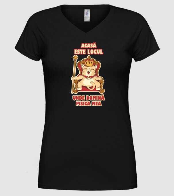 acasă este locul unde domină pisica mea model negru pe tricou