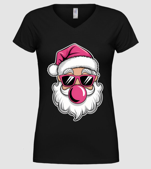 Bubble gum Santa 2 model negru pe tricou
