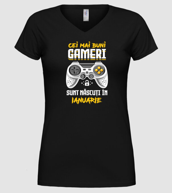 cei mai buni gameri sunt născuți în ianuarie model negru pe tricou