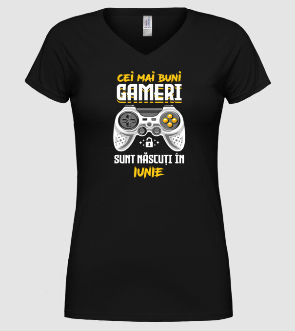 cei mai buni gameri sunt născuți în iunie model negru pe tricou