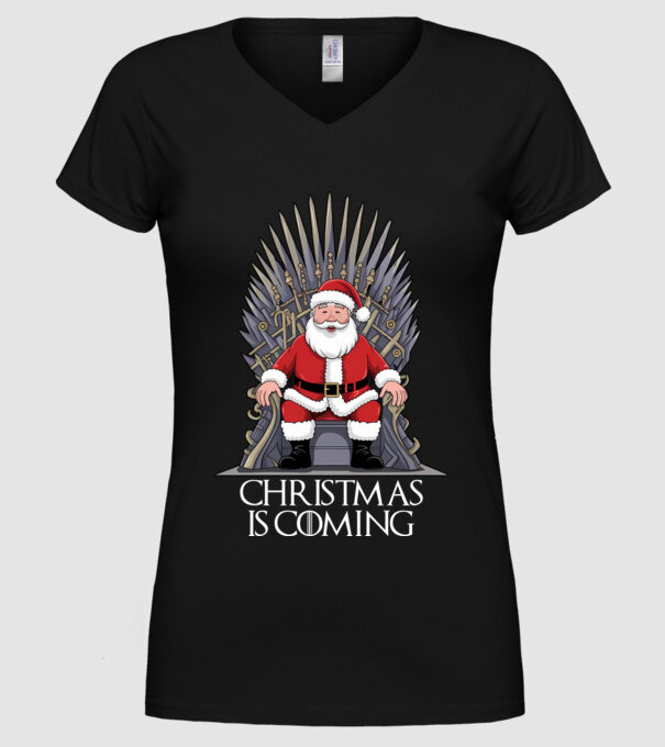 Christmas is Coming Negru model negru pe tricou