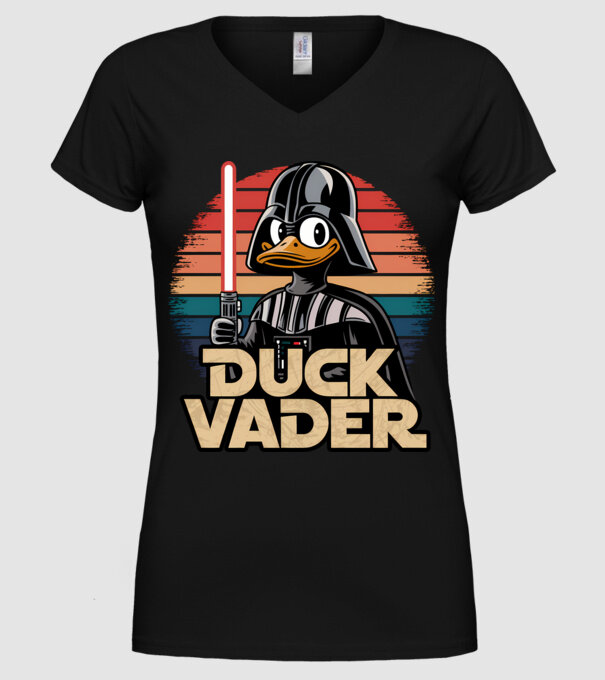 Duck Vader model negru pe tricou