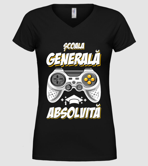 Gameri şcoală școală generală model negru pe tricou