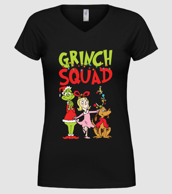 Grinch Squad model negru pe tricou