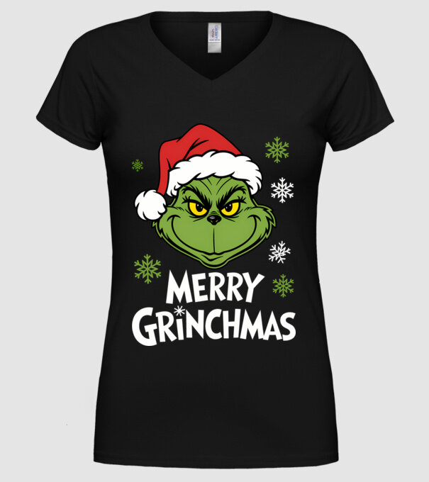 Merry Grinchmas Negru model negru pe tricou
