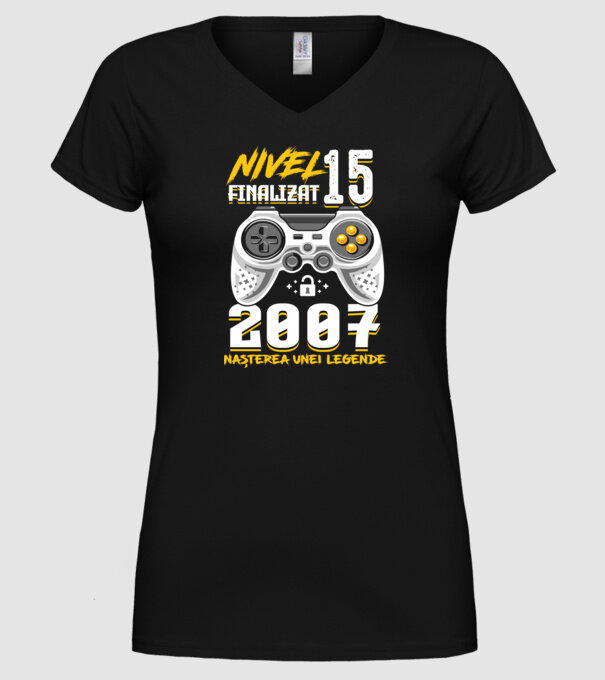 Nivel 15 finalizat. 2007 nașterea unei legende model negru pe tricou