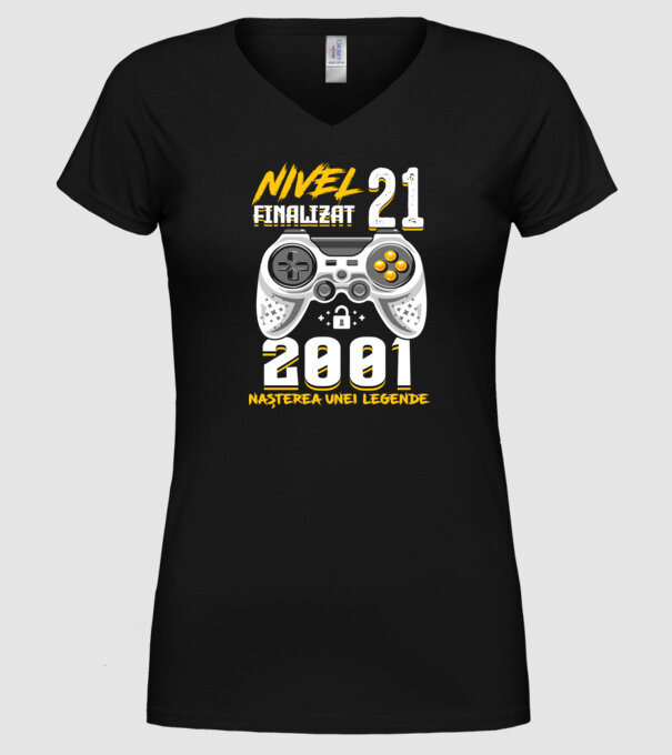 Nivel 21 finalizat. 2001 nașterea unei legende model negru pe tricou