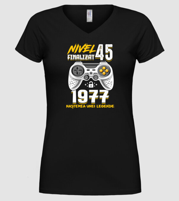 Nivel 45 finalizat. 1977 nașterea unei legende model negru pe tricou