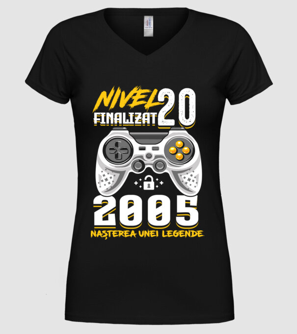 Nivel Finalizat 20 2005 model negru pe tricou
