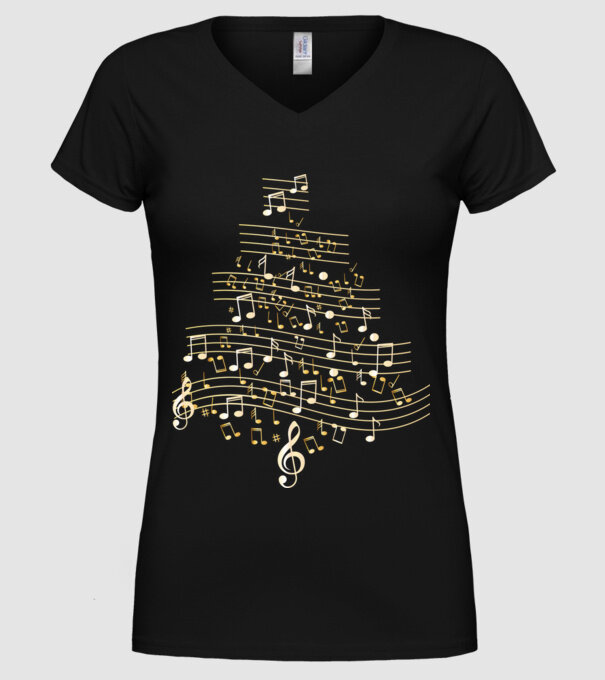 note de Crăciun model negru pe tricou