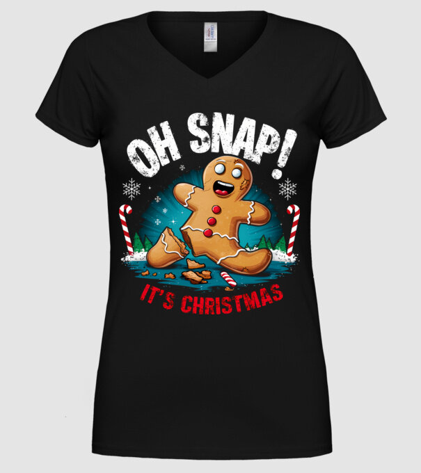 Oh snap! It's christmas Negru model negru pe tricou