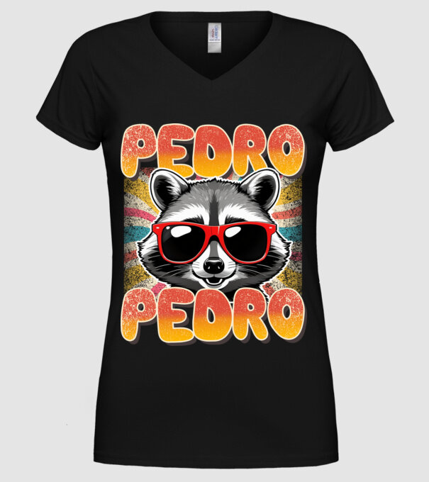 Pedro Pedro groovy retro model negru pe tricou