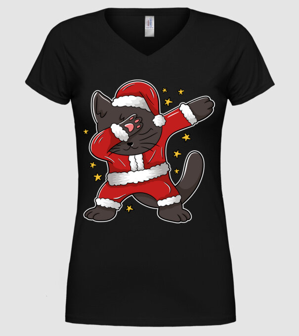 Pisică Dab model negru pe tricou