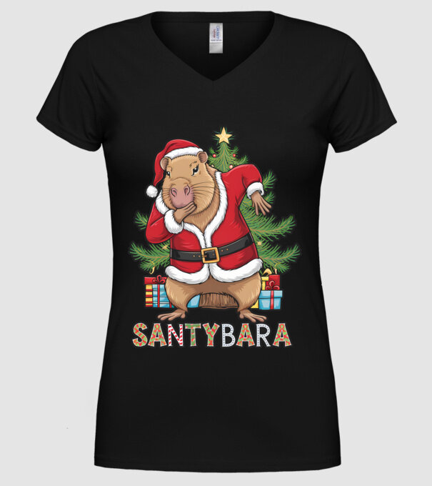 Santybara model negru pe tricou