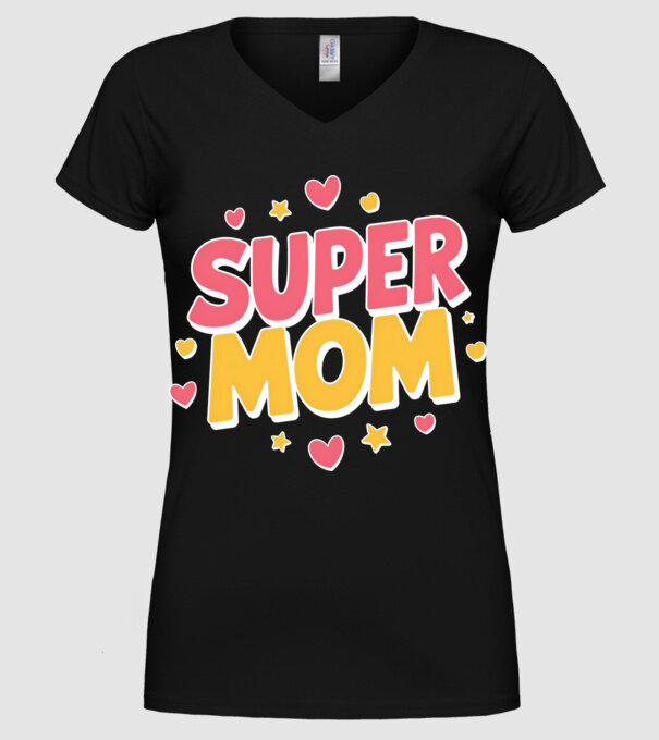 Super Mom Negru model negru pe tricou