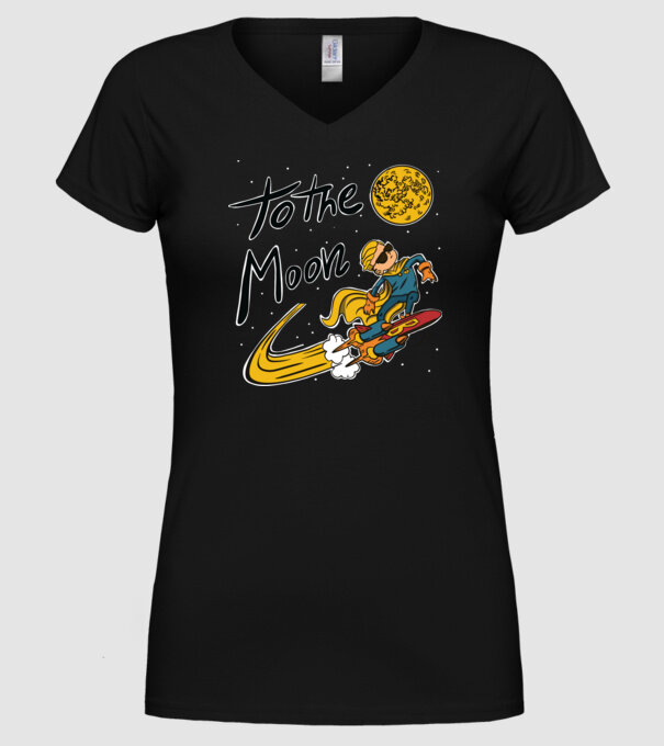To the Moon Bitcoin model negru pe tricou