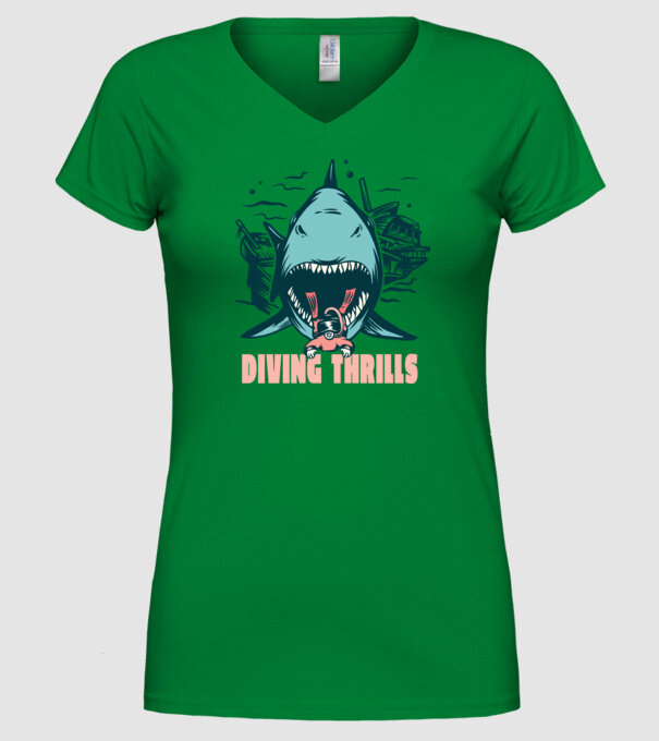 Scufundarea este periculoasă model verde pe tricou