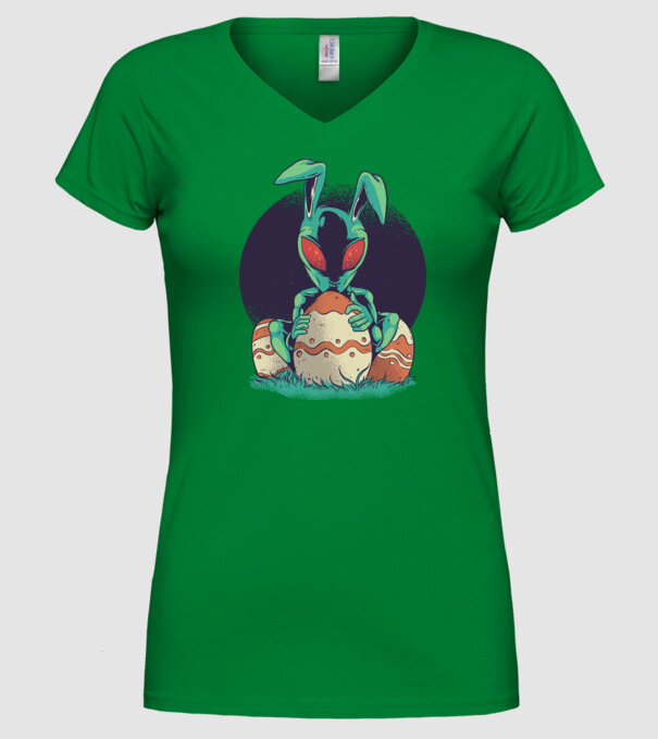 Paște Alien model verde pe tricou